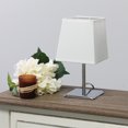 thumbnail image 2 of Simple Designs Mini lampe de table chromée avec abat-jour carré en tissu Empire, 2 of 9