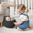 thumbnail image 2 of Small Rope Storage Basket, Black Round Baskets for Socks, Dog Toys, Towels, Cute Baby Basket for Living Room, Bedroom, Nursery, Towel Baskets for Bathroom, 10 x 8.3 inches, 2 of 13