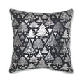 thumbnail image 2 of Pillow Perfect 629773 17 in. Metallic Christmas Trees Pillow - Gray, 2 of 4