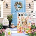 thumbnail image 6 of Easter Garden Flag, Easter Flags 12.5x18 Double Sided, Burlap Happy Easter Yard Flag with Bunny Eggs Tulips Flowers Welcome Small Vertical Spring Farmhouse Signs for Outdoor Outside Lawn Decorations, 6 of 6