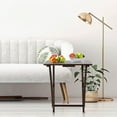 thumbnail image 4 of PJ Wood Folding Wooden TV Tray Tables w/ Collapsible Storage Rack, Walnut Brown, 5 Pc Set, 4 of 10