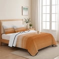 thumbnail image 5 of Twin Quilt Set 68''x86'', Orange White Ombre Lightweight Summer Bedspread Coverlet Set with 2 Pillow Shams, Farmhouse Retro Simple Striped Art Breathable All Season Quilt Bedding for Dorm/Bedroom, 5 of 9