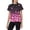 Starry Night Sakura, variant on Women's Casual Crewneck T-Shirts Short Sleeve All-Over Abstract Wildflower Summer Tee Shirts