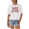 thumbnail image 2 of Women's Gameday Couture White Louisiana Ragin' Cajuns Claim To Fame Boxy Cropped T-Shirt, 2 of 5