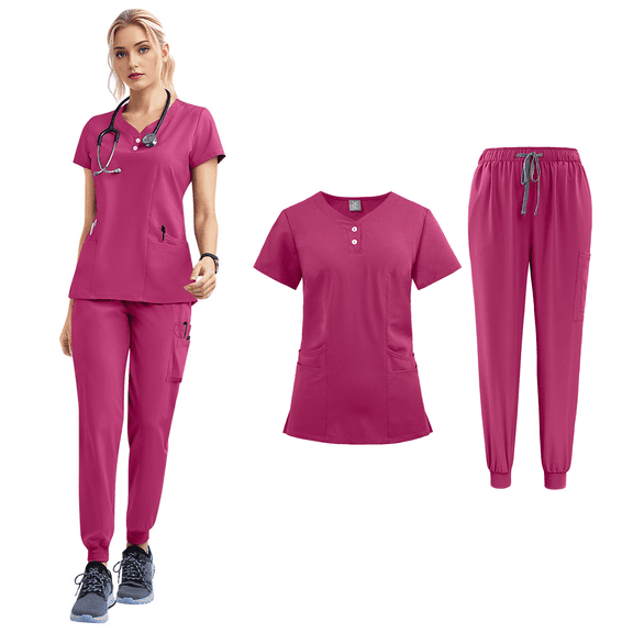 Medical Nurse Scrubs Set Unisex Work Uniform with Pockets for Hospitals