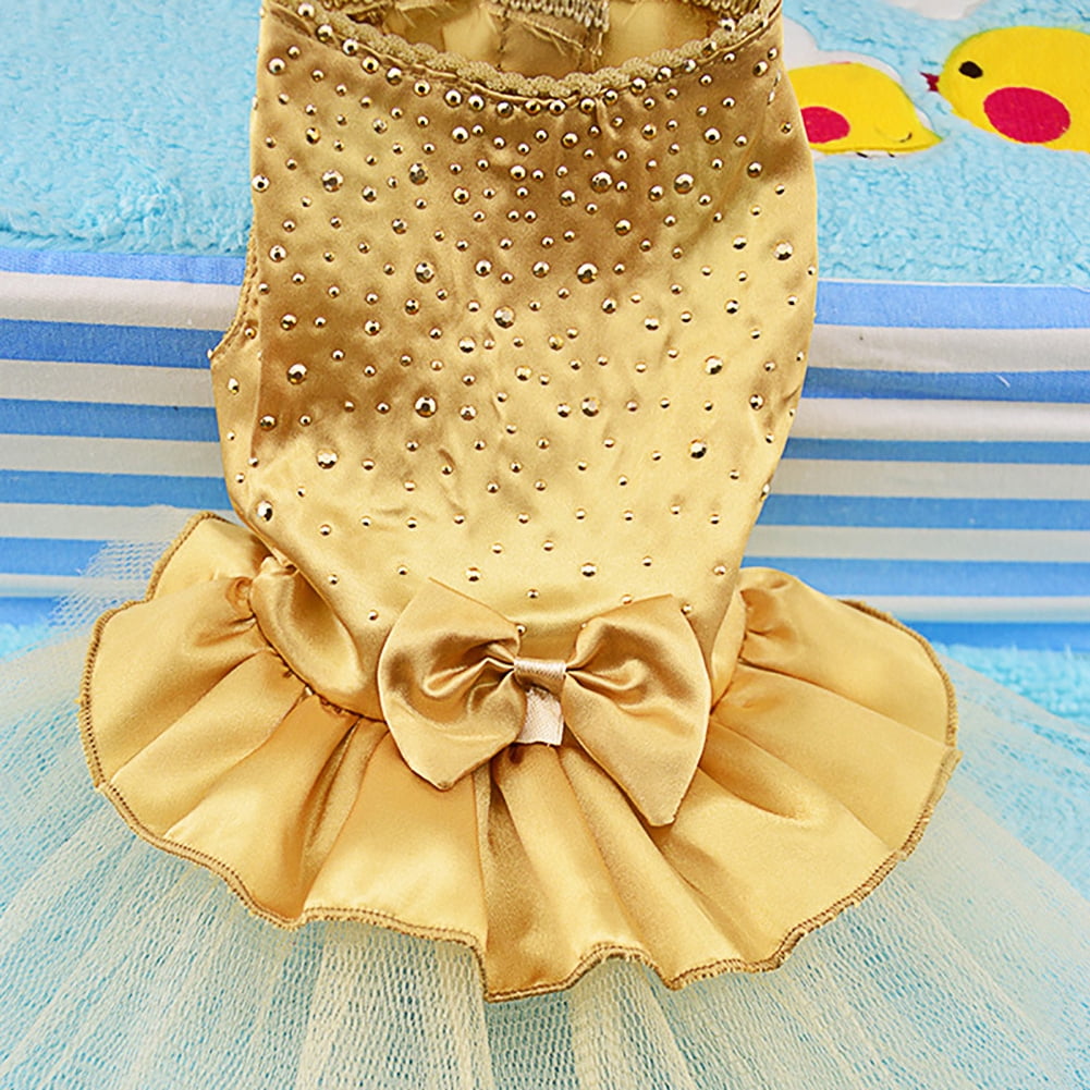 Fashion Spring Summer Dog Clothes Pet Dog Puppy Tutu Dress Princess Fluffy Hot Drilling Wedding