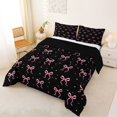 thumbnail image 2 of Manfei Pink Bow Knot Loves Queen Comforter Set,Minimalist Geometric Polkadot Comforter Sets Queen,Black Reversible,3pcs,1 Comforter and 2 Pillowcases, 2 of 7