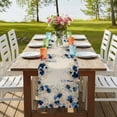 thumbnail image 4 of Table Runners 70 Inches Long Dress Scarves, Navy Blue Spring Floral Farmhouse Coffee/Dining/Kitchen Table Decor, Holiday Table Runner, Farmhouse Butterfly Rustic 13x70 Inch, 4 of 9