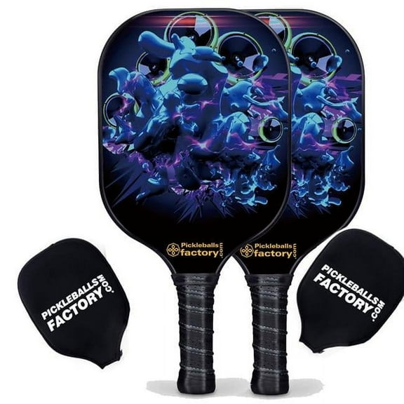 Pickleball Factory PB00048-5-C Near Me Pickleball Set - Mirs Custom Pickleball Paddle, Carbonfiber Graphite