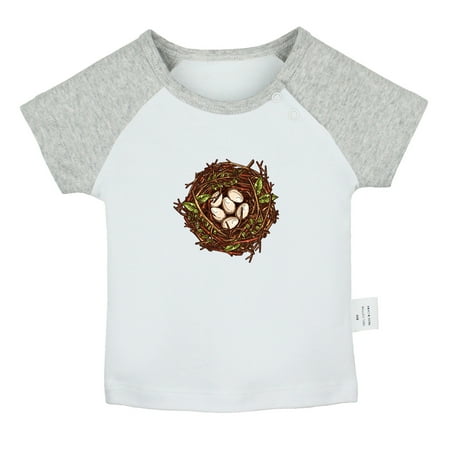 

Nature Nest Pattern T shirt For Baby Newborn Babies T-shirts Infant Tops 0-24M Kids Graphic Tees Clothing (Short Gray Raglan T-shirt 0-6 Months)