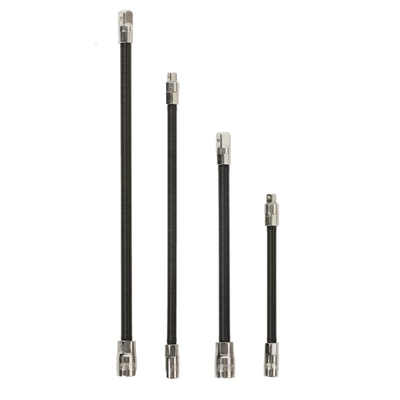 ARES 42073 – 4-Piece Flexible Socket Extension Set – 1/4-Inch and 3/8-Inch Drive Extensions – 6-In