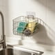 thumbnail image 1 of Cesta de almacenamiento de acero inoxidable para montaje en pared: organizador colgante de cocina para encimera, armario y baño con diseño transpirable y de drenaje., 1 of 6