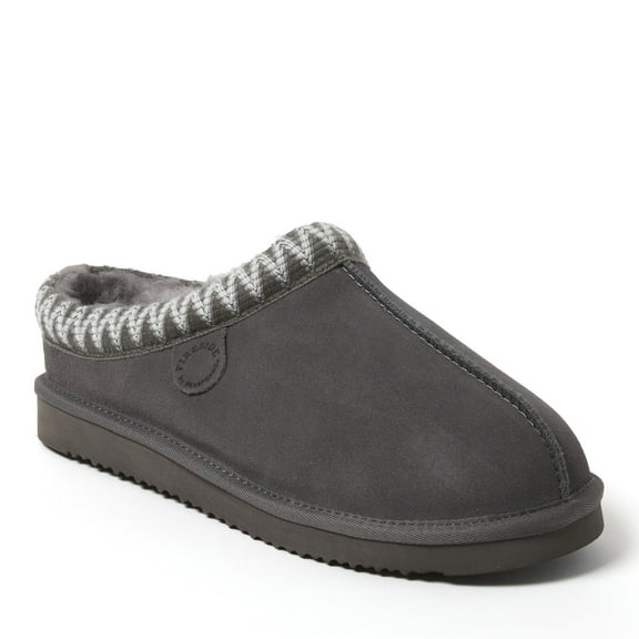 Fireside by Dearfoams Men's Grafton Genuine Shearling Clog Slipper with Embroidery
