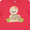 thumbnail image 4 of Inktastic Sloth Mom with Baby Sloth and Flowers Boys or Girls Baby T-Shirt, 4 of 5