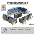thumbnail image 5 of XIZZI Outdoor Furniture Patio Set with Fire Pit Table Swivel Rocking Chair, Wicker Outdoor Sectional Sofa Conversation Set with Solar Coffee Table for Patio, Garden, Large Villa,Denim Blue, 5 of 11