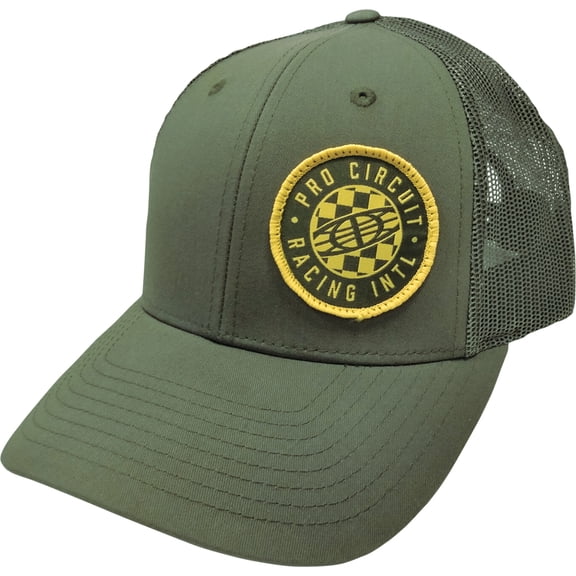 Pro Circuit Checked Global Snapback Hat Olive Green