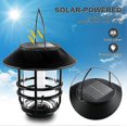 thumbnail image 2 of Solarlampor för Utomhus Trädgård, Glas och Metall IP65 Vattentät, Flimrande Lågor Vägglampor, 2-pack Hängande Väggfäste för Veranda, P (FMY), 2 of 5