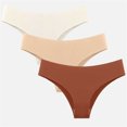 thumbnail image 4 of Audhol Thongs for Women! European and American Women's Briefs Female Non Pants Female Ice Silk Buttocks Lady Panties Panties for Women orange 2XL, 4 of 7