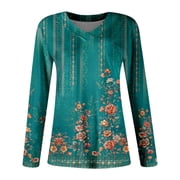 Fall Shirts for Women 2025 Long Sleeve Tops Dressy Casual V Neck Tshirts Basics Tee 2025 Fall Trendy Clothes