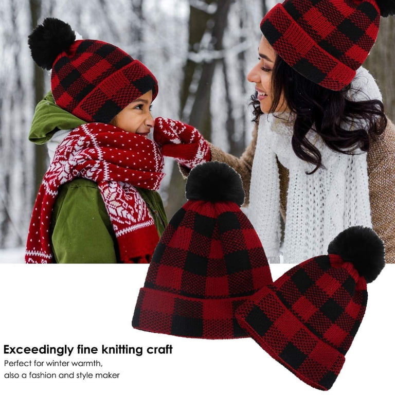 Family Style Mother and Daughter Beanie Gift set Coordinating Family Beanies Mama, Dada, Kids. Made in the  main image 2