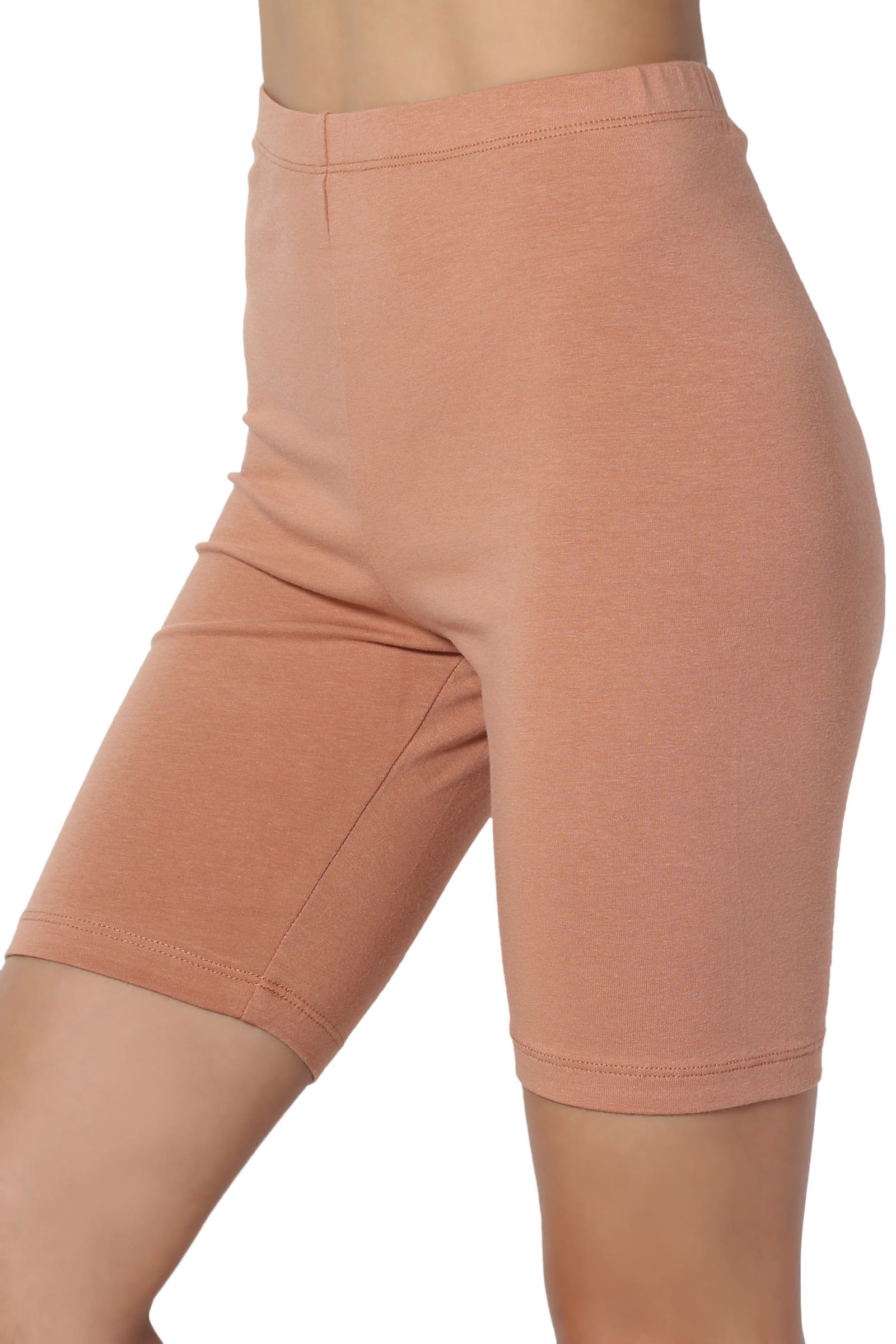 TheMogan TheMogan Women's PLUS Mid Thigh Stretch Cotton Active Bermuda Under Short Leggings