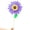 Purple, variant on Sunflower Shaped Wind Spinner, Outdoor Garden Yard Decoration, Rotating Metal Flower Stake for Lawn and Patio 15x31 Inch Multicolor