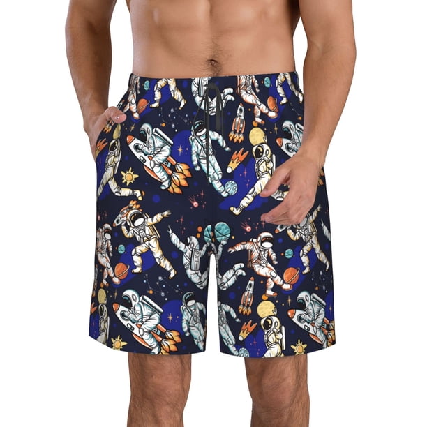 Balery Astronauts in sport Traje de Baño Estilo Hawaiano para Hombre, Shorts de Secado Rápido con Bolsillos-XX-Large