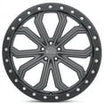 thumbnail image 3 of Black Rhino Trabuco 20X10 5X130 35Et 66.56Cb Matte Gunmetal W/ Black Ring & Silver Bolts Wheel, 3 of 3