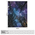 thumbnail image 4 of Chilfamy Night Sky Flannel Blanket, Colorful Stars Nebula on Starry Forest Winter Theme Dark Branches, Suitable for Home, Office, Wedding, Gift, Outdoor, Camping,  Dark Purple and Black, 4 of 6