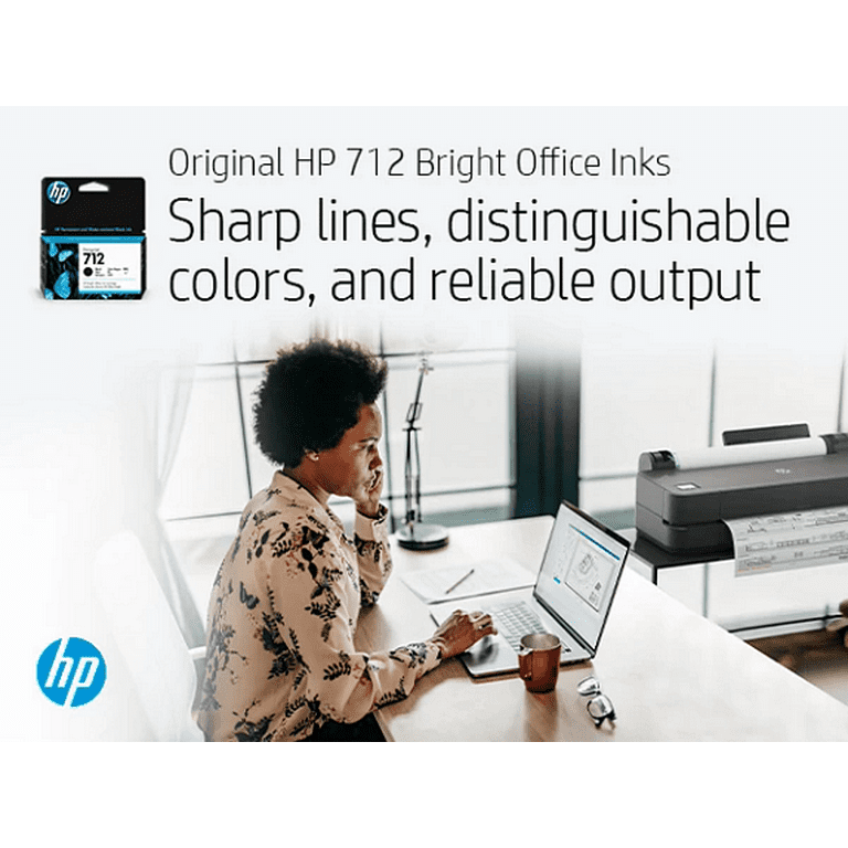 HP DesignJet Printer 712 80-ml Black Ink Cartridge, 3ED71A
