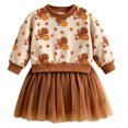 thumbnail image 4 of HAYIMI Girls Thanksgiving Long Sleeve Turkey Printed Sweatshirt With Mesh Skirts Outfit Sets Toddler Kids Casual Travel Wear Versatile Clothes Sets, 4 of 4
