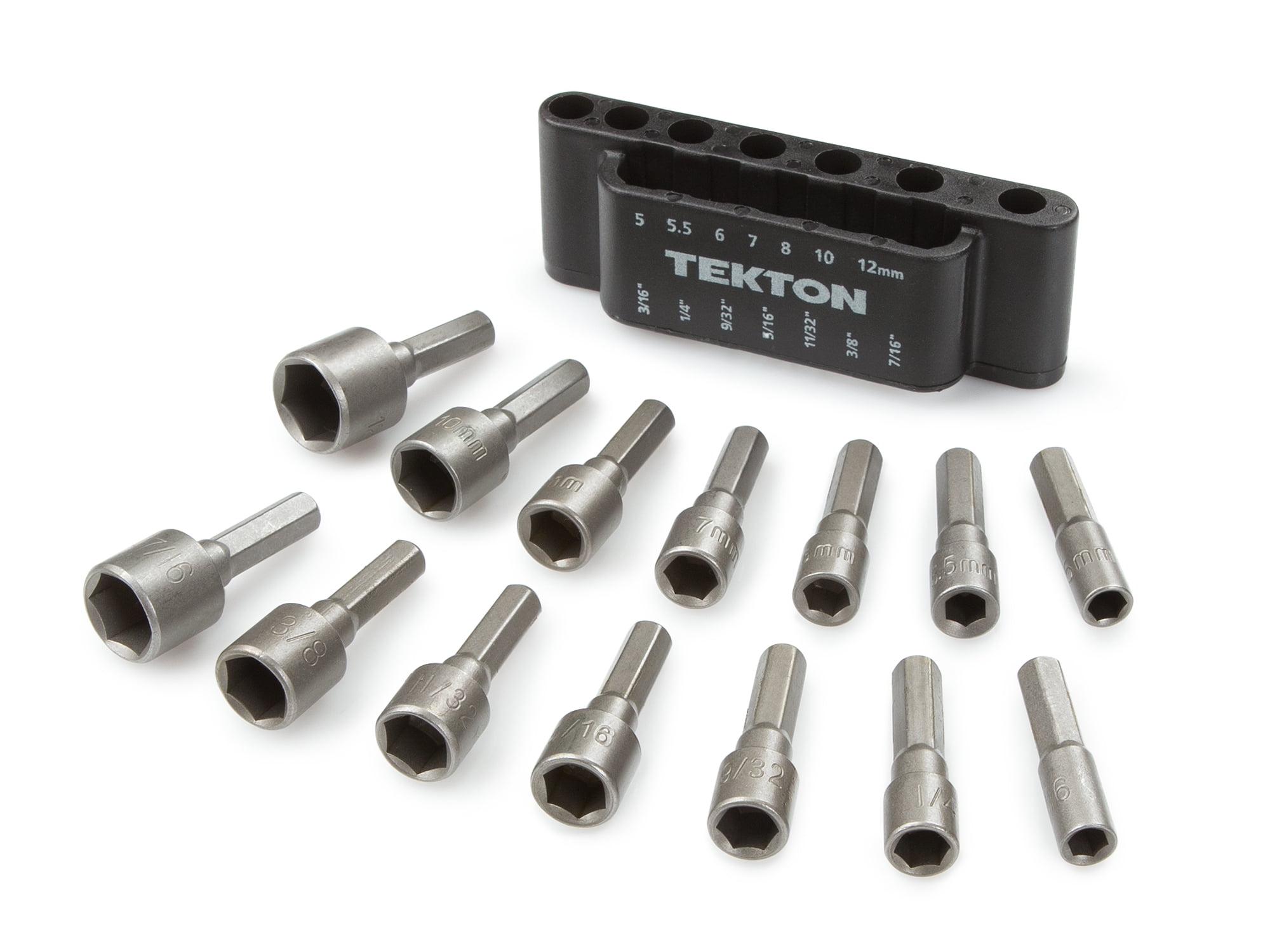 TEKTON Power Nut Driver Bit Set, 14Piece (3/167/16 Inch, 512 mm