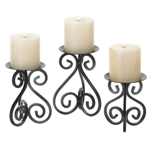 Portavelas Trio Accent Plus Elegant Scrollwork