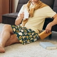 thumbnail image 6 of Kdxio Bear Sunflower Print Mens Sleep Shorts Bottoms Soft Comfy Pajama Wear Pants with Drawstring Pockets, 6 of 7