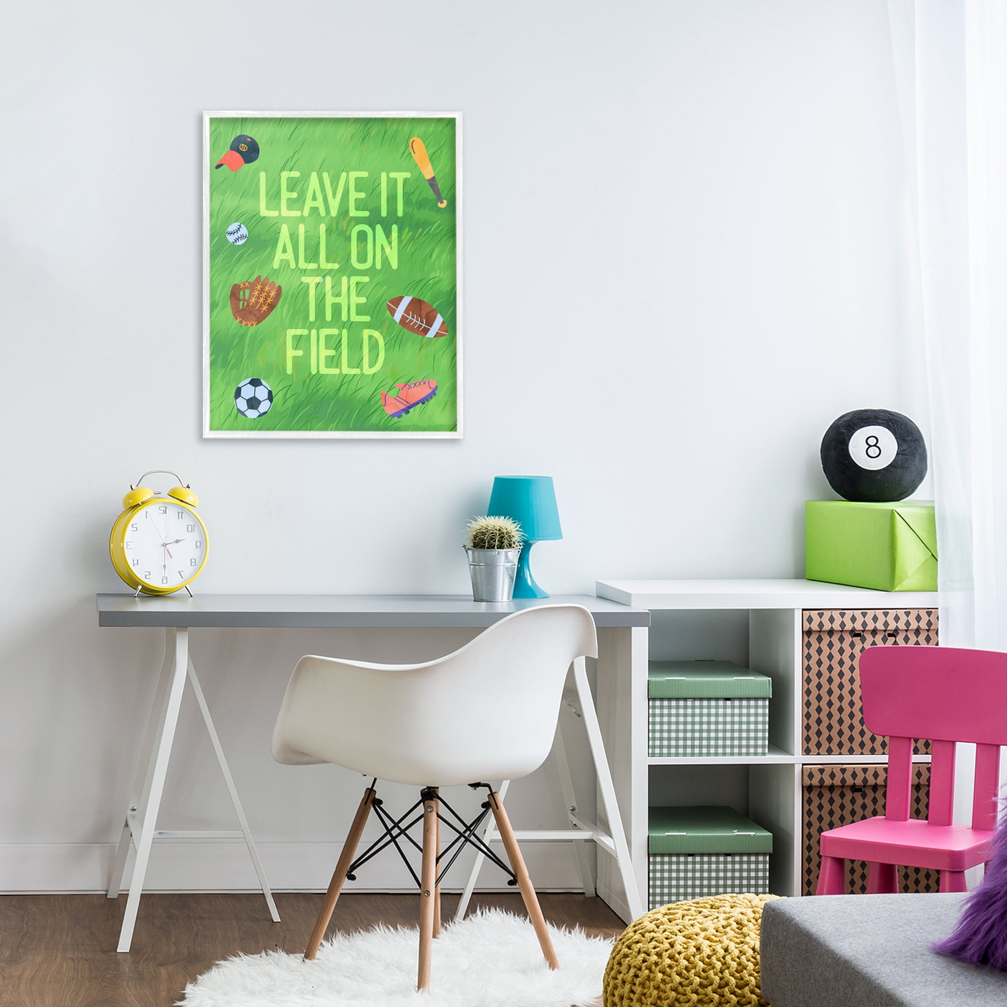 Stupell Industries Leave It On The Field White Framed Giclee Art, design by Lil' Rue