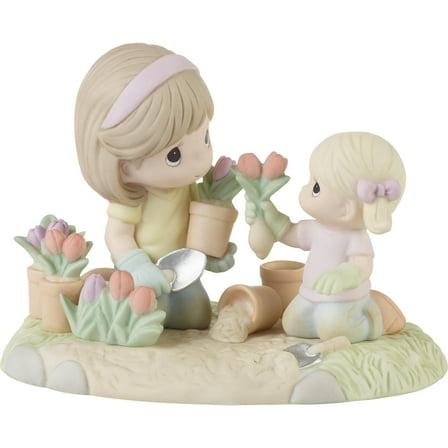 Precious Moments 223010 A Mother‚Äôs Love Makes A Garden Grow Bisque Porcelain Girl Figurine