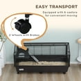 thumbnail image 5 of Pawhut Rolling Metal Small Animal Hutch Cage with Main House and Run, 47" L, 5 of 9