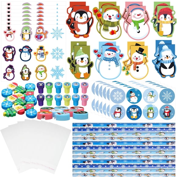 Set de papelería escolar navideña Funrous 192 piezas