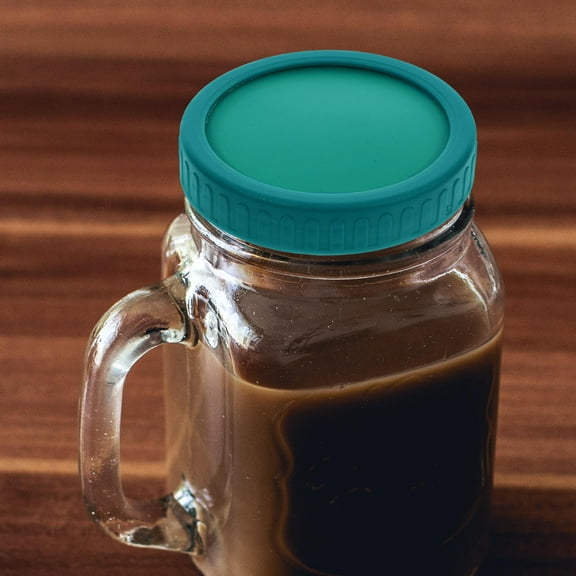 HEMOTON Jar Lids with Straw Hole Jars Canning Regular Mouth Green