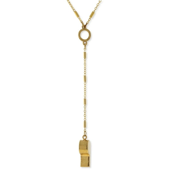 1928 Jewelry Whistle Y Pendant Necklace For Women 18 Inch Chain