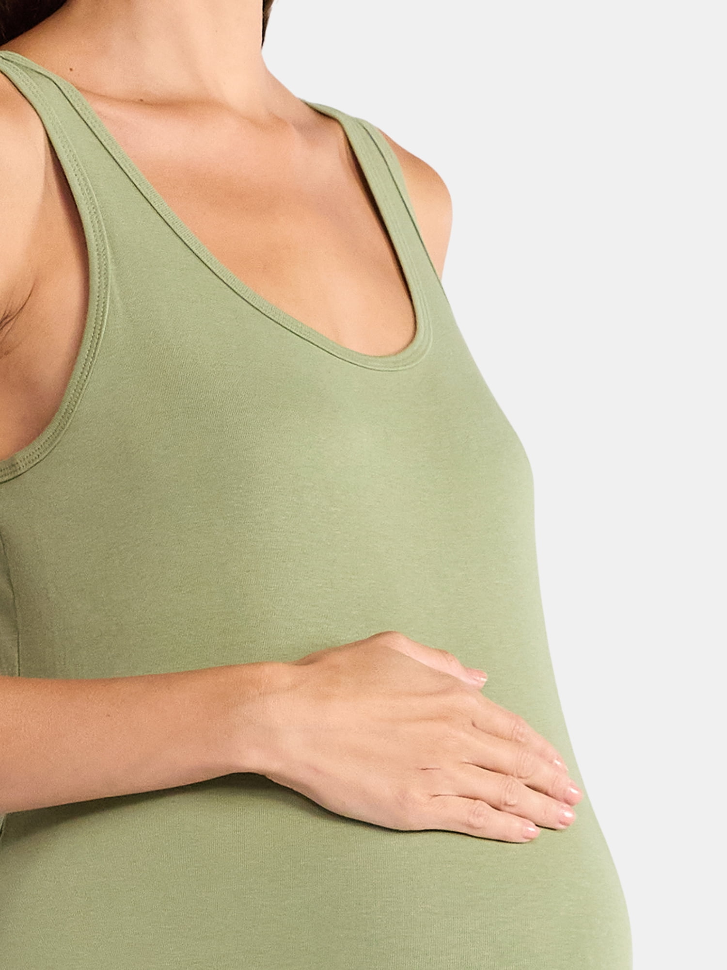 Time and Tru Women's Maternity Non Shirred Tank Top, Sizes S-XXL