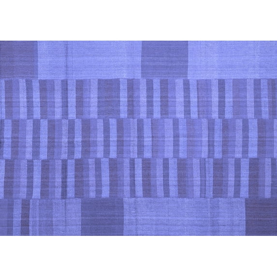 Ahgly Company Indoor Rectangle Abstract Blue Contemporary Area Rugs, 5' x 8'