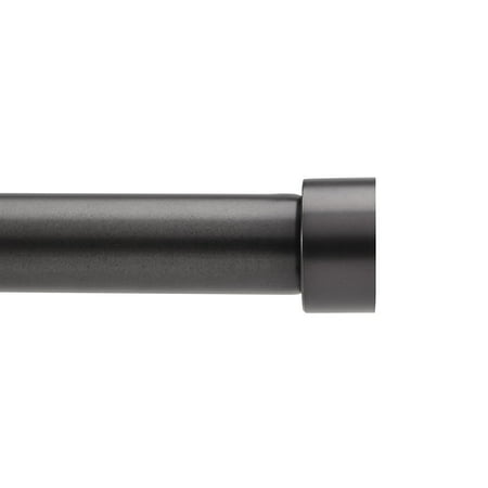 Cappa 1-Inch Curtain Rod for Window, 66-120 Inches, Brushed Black 66 inches to 120 inches
