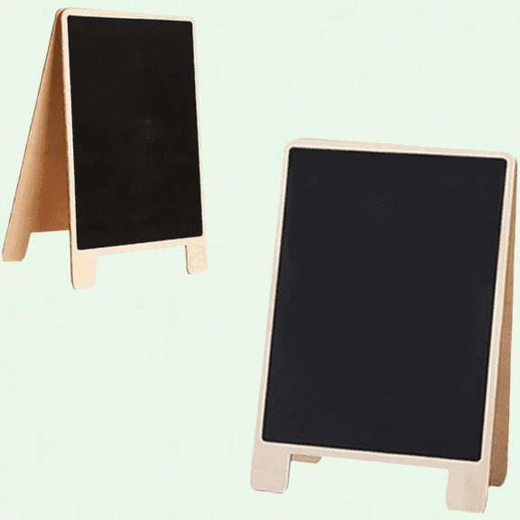 2pcs Tabletop Easels for Painting Mini Chalkboard - Black Vertical Cypress Wood - Office Sign Tag