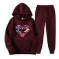 thumbnail image 1 of Ensemble de Vêtements de Sport Imprimés pour Femmes, Pantalon à Capuche, Manches Longues, 1 of 3