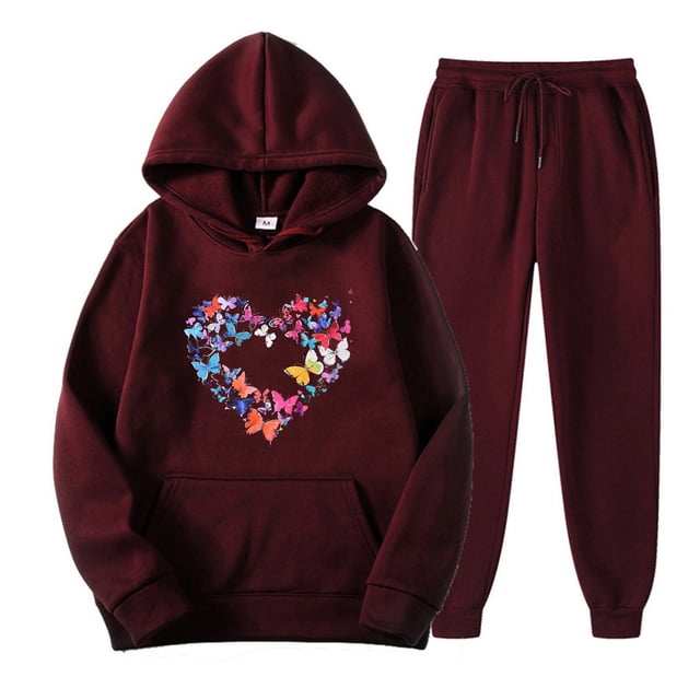 Ensemble de Vêtements de Sport Imprimés pour Femmes, Pantalon à Capuche, Manches Longues