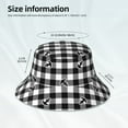thumbnail image 6 of Kll Anchor Black Tartan Plaid Bucket Hat For Women Men Packable Travel Beach Sun Hat Outdoor Rave Accessories Reflective Fisherman Cap, 6 of 9