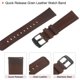 thumbnail image 5 of Rápido Desenganche Auténtico Cuero Reloj Banda 20mm Ancho Flor Vaca Cuero Reloj Correa para Hombres y Mujeres, Oscuro Marrón y Negro, 5 of 8