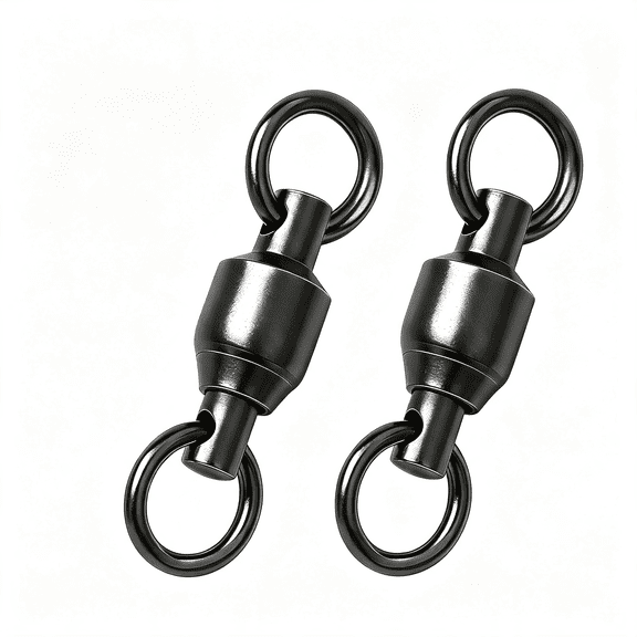 BESTSKY 30/50 Pack Ball Bearing Fishing Swivels for Saltwater Freshwater | High Strength, Stainless Steel Swivels Fishing Tackle Solid Welded Rings Barrel Swivels Fishing Connectors Size 0#-10#