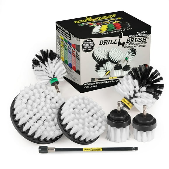 Brosse de Perceuse Kit de Nettoyage Automobile Ultime avec Extension - Accessoires de Camion - Verre, Rembourrage, Sièges, Fenêtre, Intérieur, Roue, Tapis de Voiture - Brosse Rotative - Moto